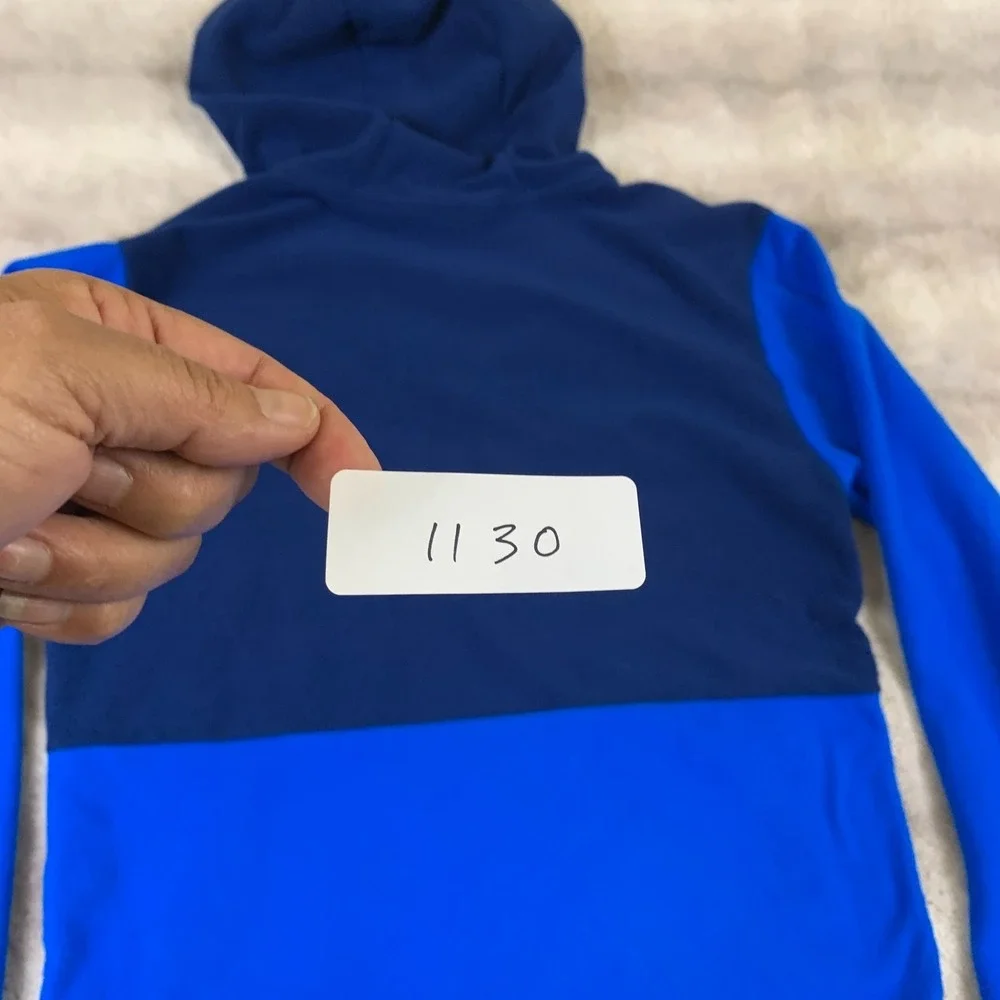 The North Face Youth XL‎ 14/16 Blue Hooded Fleece Jacket Full Zip Adult S/XS